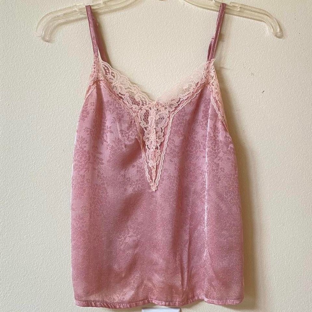 Princess Polly baby pink fairycore chiffon flowy top with lace detailing!